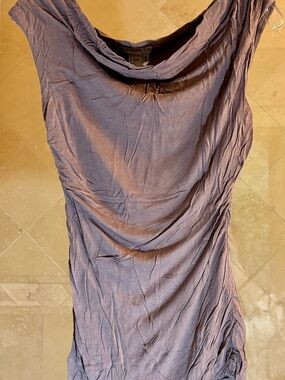 Sleeveless Draped Tank Top in Dusty Grey